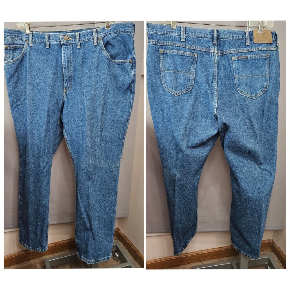 Riders Denim Jeans Pants Men 46x29 Blue Classic Fit Straight Leg 100% Cotton Zip